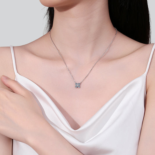 1.26 Carat Moissanite 925 Sterling Silver Pendant Necklace
