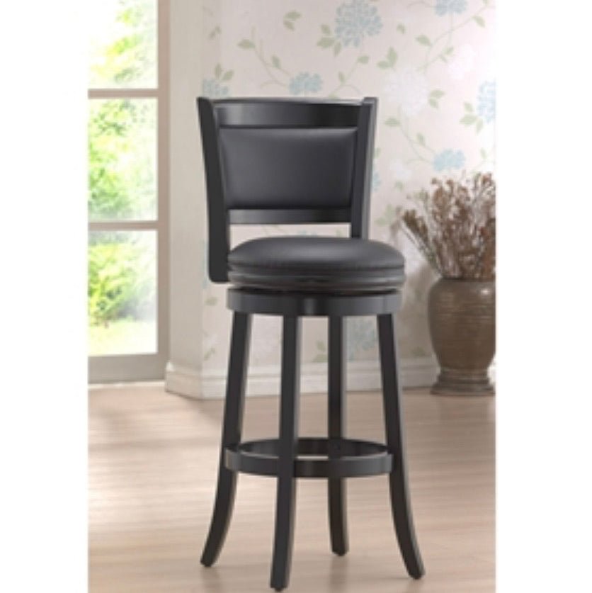 Black 29-inch Swivel Seat Barstool with Faux Leather Cushion Seat - Ruth Envision