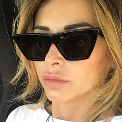 Chic Black Oversized Square Sunglasses for Women with Bold Plastic Frame in Red Leopard and Blue