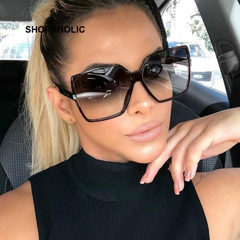 Chic Oversized Black Square Sunglasses