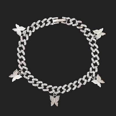 Enchanting Butterfly Cuban Link Anklet For Elegant Everyday Wear And Statement Style