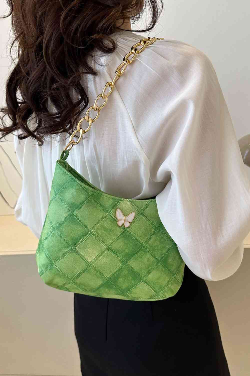 Butterfly Decor PU Leather Shoulder Bag