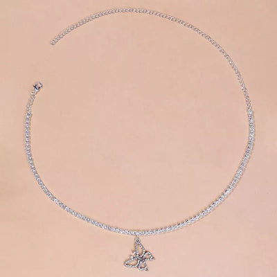 Butterfly Pendant Necklace Choker