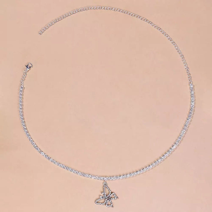 Butterfly Pendant Necklace Choker