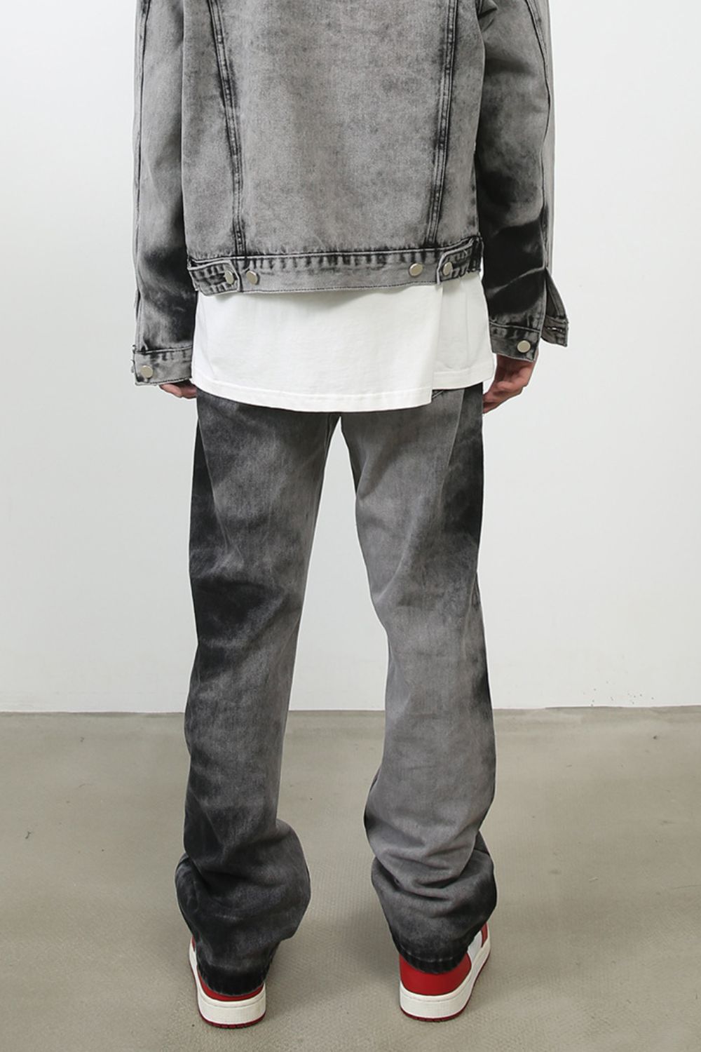 Men's Tie Dye Baggy Jeans with Pockets for Casual Wear