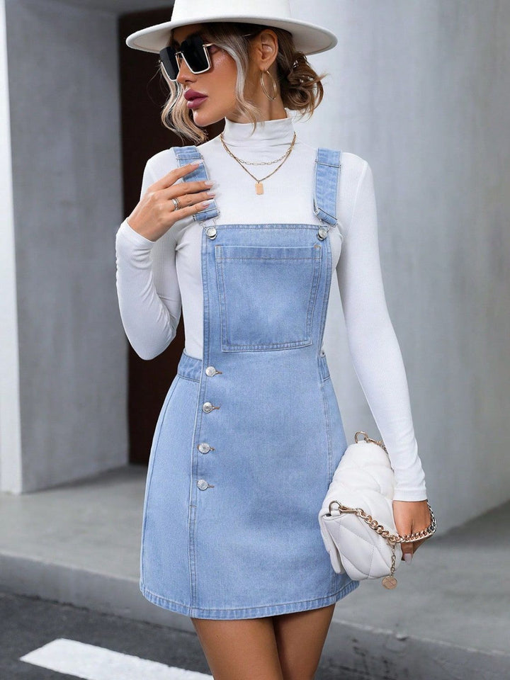 Casual Chic Denim Overall Dress