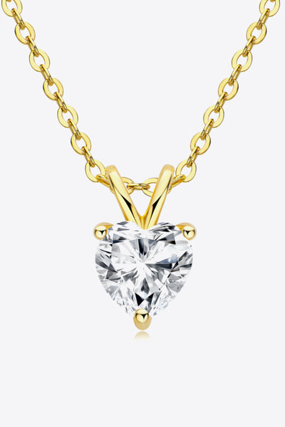1 Carat Moissanite Heart-Shaped Pendant Necklace Gift