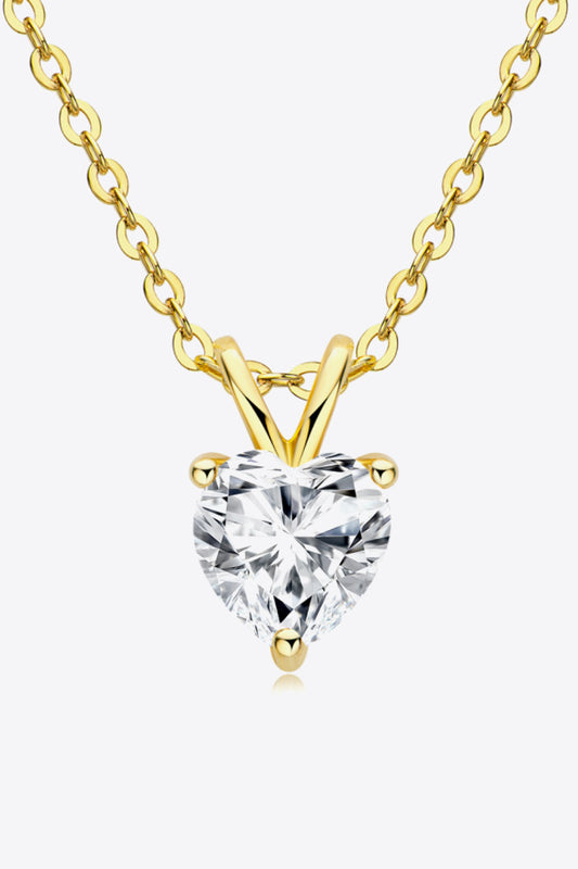 1 Carat Moissanite Heart-Shaped Pendant Necklace Gift