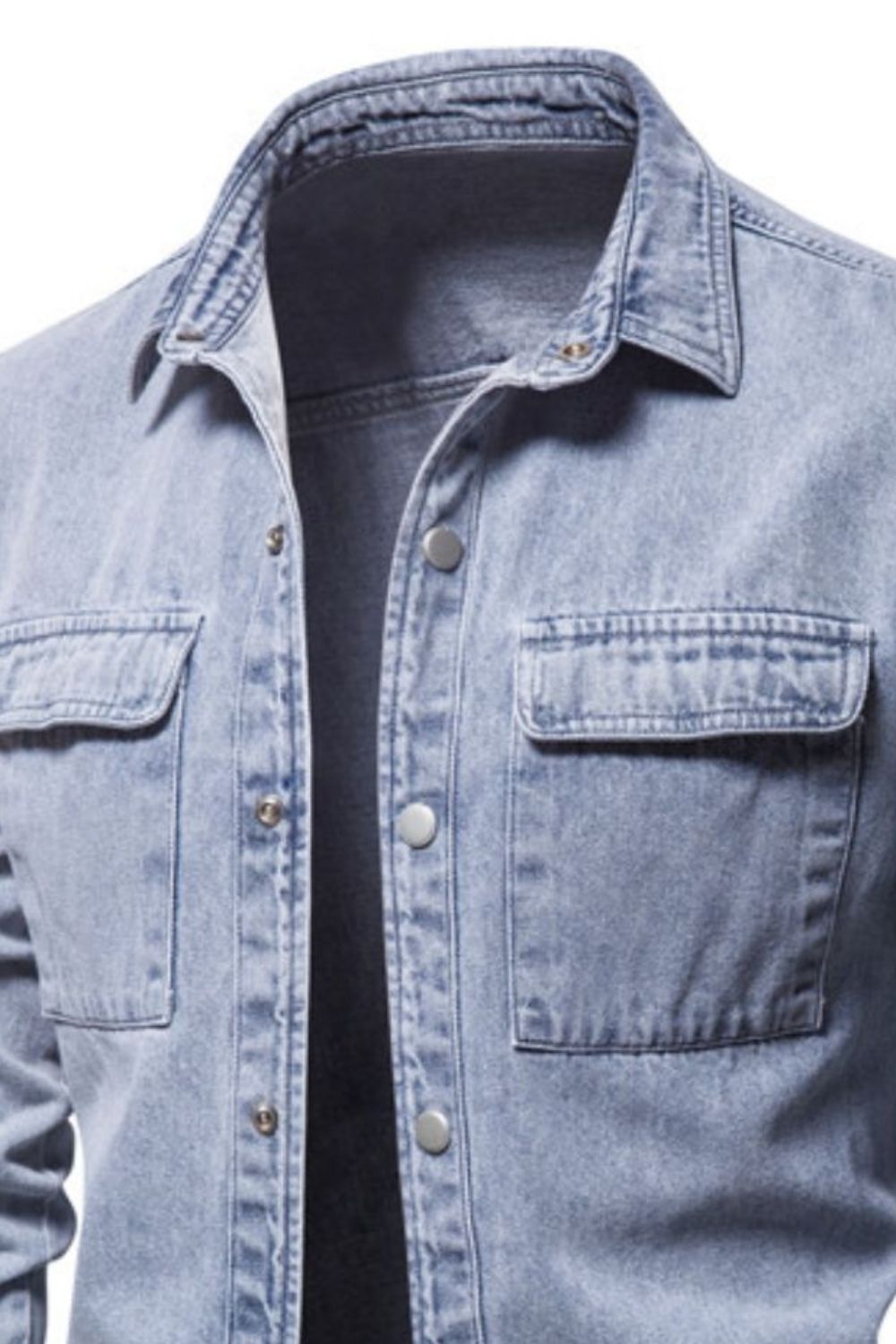 Men's Button Down Chest Pocket Denim Jacket for Men Classic