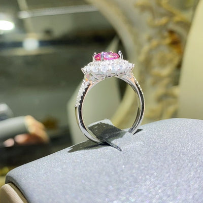 1 Carat Moissanite Zircon 925 Sterling Silver Ring Beauty