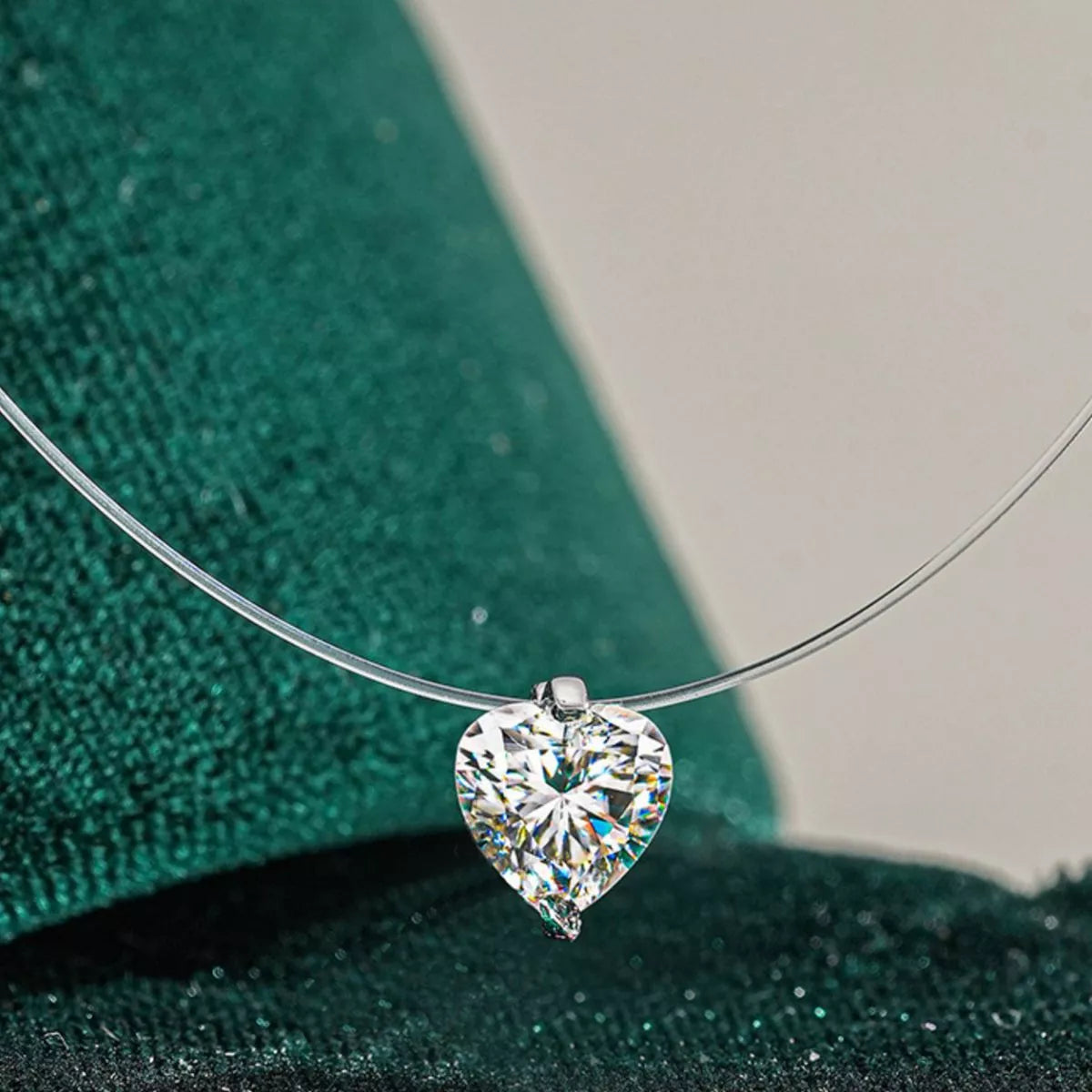 1 Carat Heart-Shaped Pendant Necklace