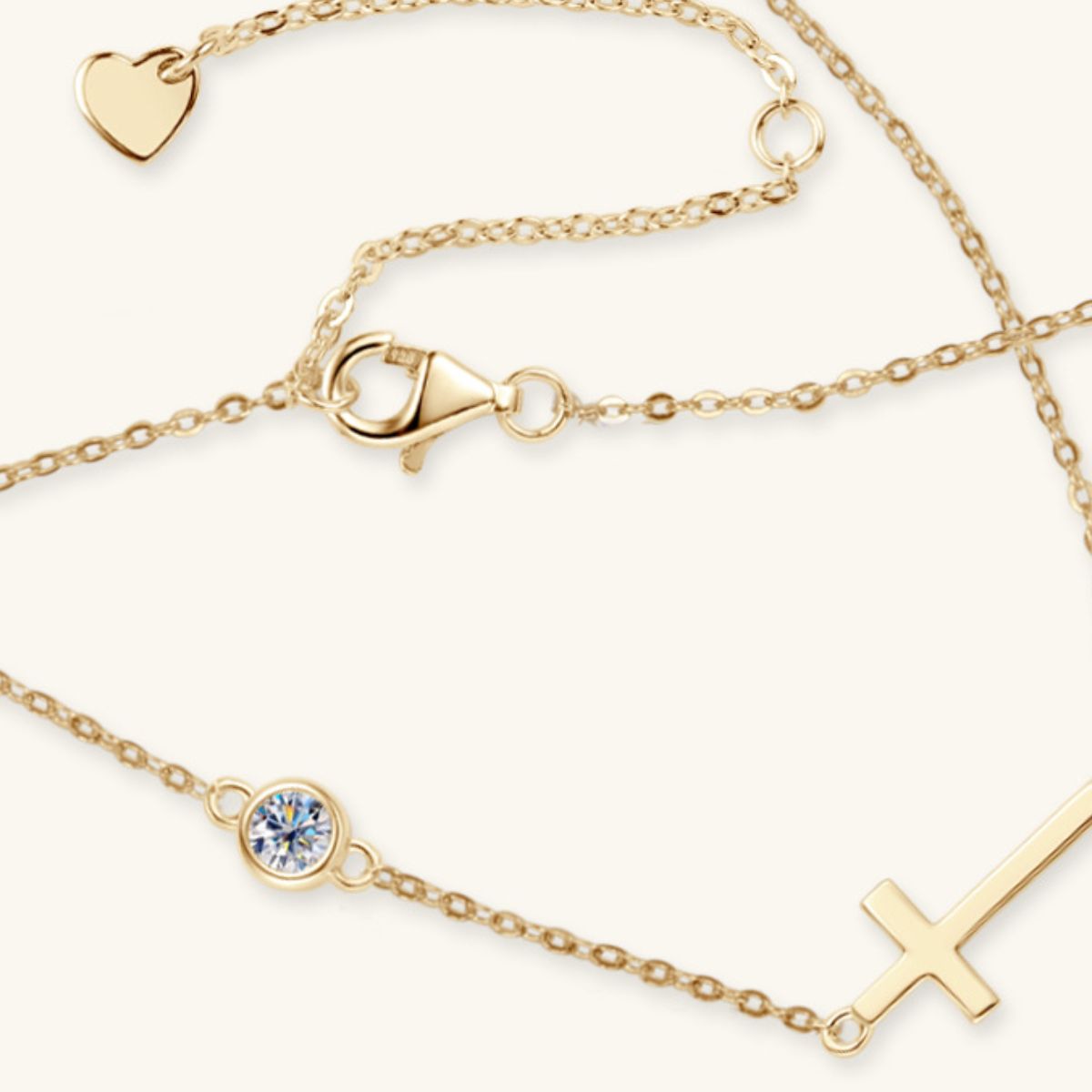 Cross 925 Sterling Silver Moissanite Necklace for Women