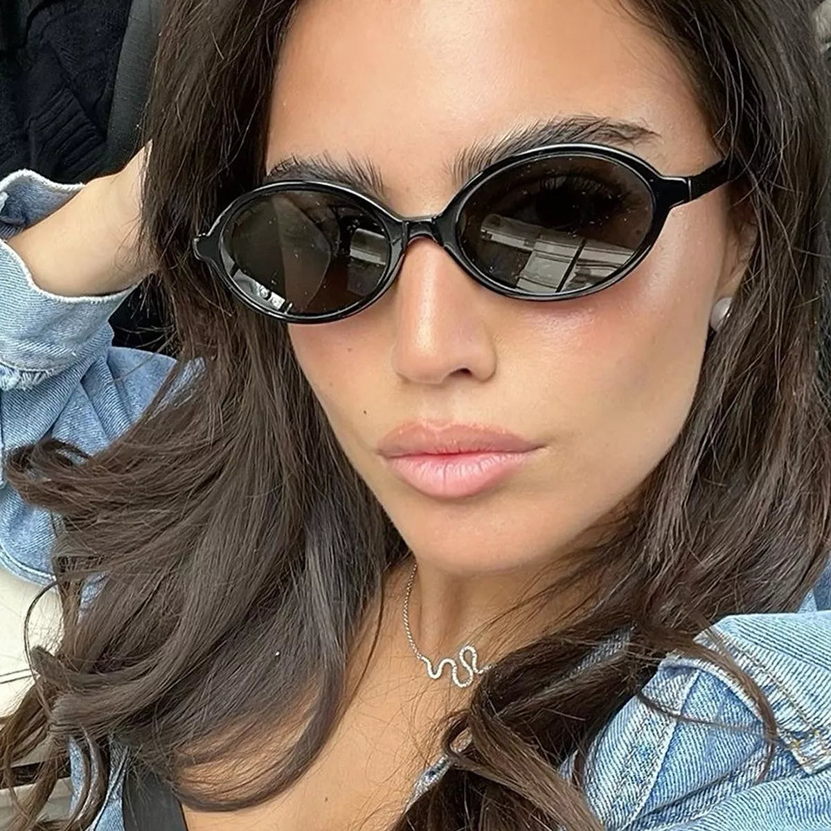 Oval Frame Tinted Lenses Sunglasses