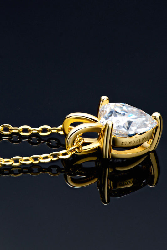 1 Carat Moissanite Heart-Shaped Pendant Necklace Gift