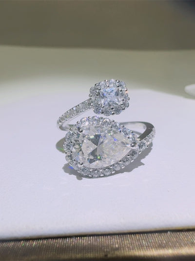 2 Carat Moissanite 925 Sterling Silver Bypass Ring Design