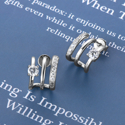 Moissanite D-Color Earrings side angle view