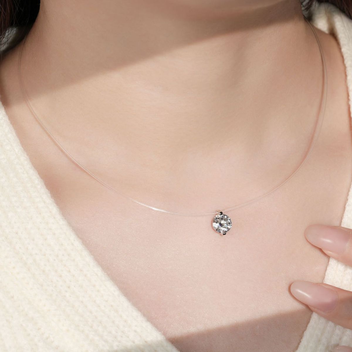 1 Carat Moissanite 925 Sterling Silver Necklace Gift