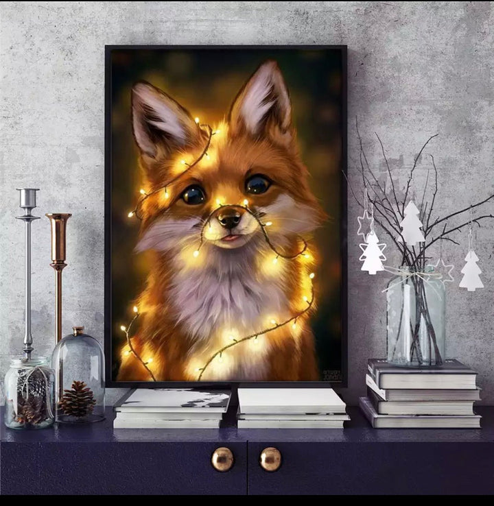 Canvas Paintings Prints and Posts Golden Fox Wall Art Oil Printing Abstract Picture for Home Decor Living Room