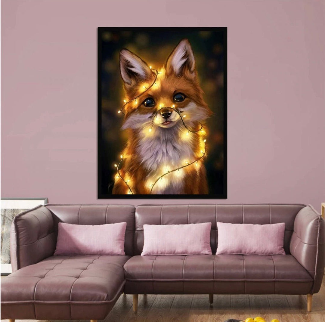Canvas Paintings Prints and Posts Golden Fox Wall Art Oil Printing Abstract Picture for Home Decor Living Room