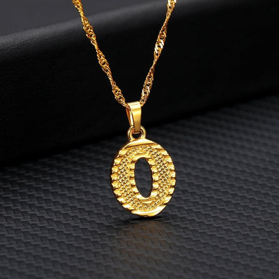 Capital Letter Initial Necklace For Women Stainless Steel Gold A To Z Alphabet Pendant