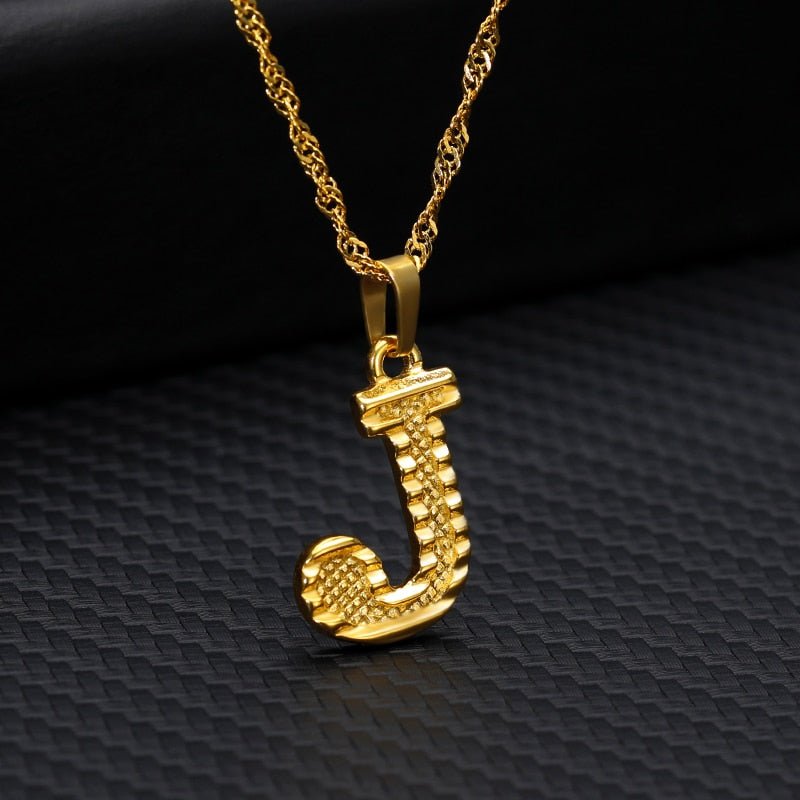 Capital Letter Initial Necklace For Women Stainless Steel Gold A To Z Alphabet Pendant