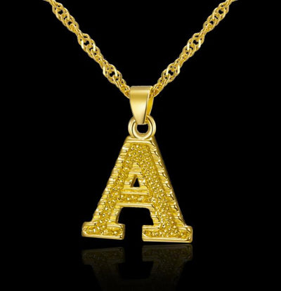 Capital Letter Initial Necklace For Women Stainless Steel Gold A To Z Alphabet Pendant