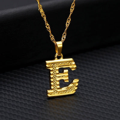 Capital Letter Initial Necklace For Women Stainless Steel Gold A To Z Alphabet Pendant