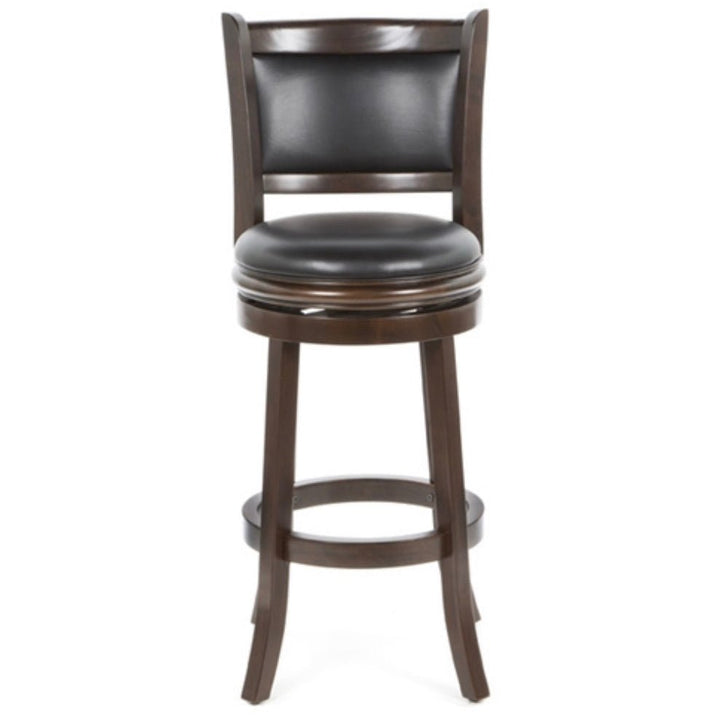 Cappuccino 29-inch Swivel Barstool with Faux Leather Cushion Seat