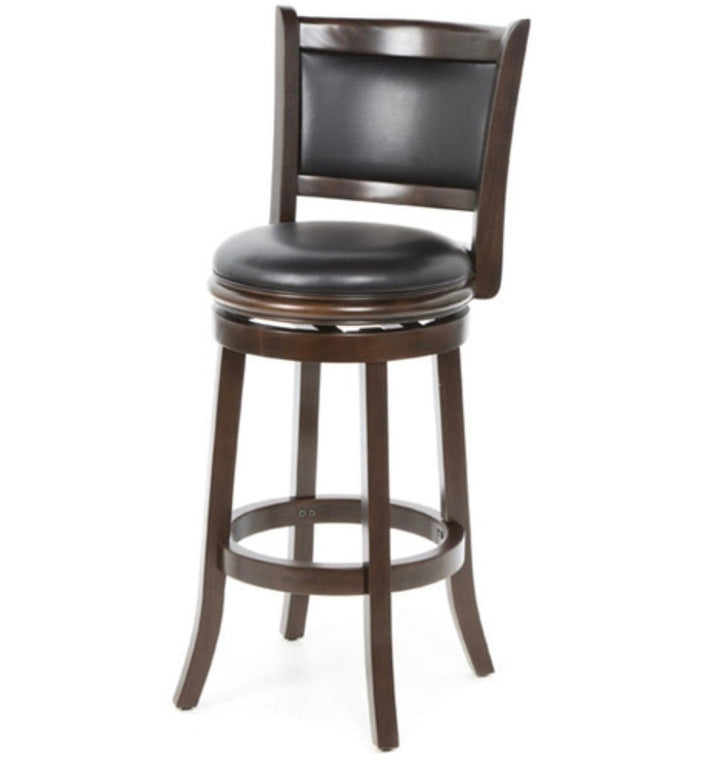 Cappuccino 29-inch Swivel Barstool with Faux Leather Cushion Seat