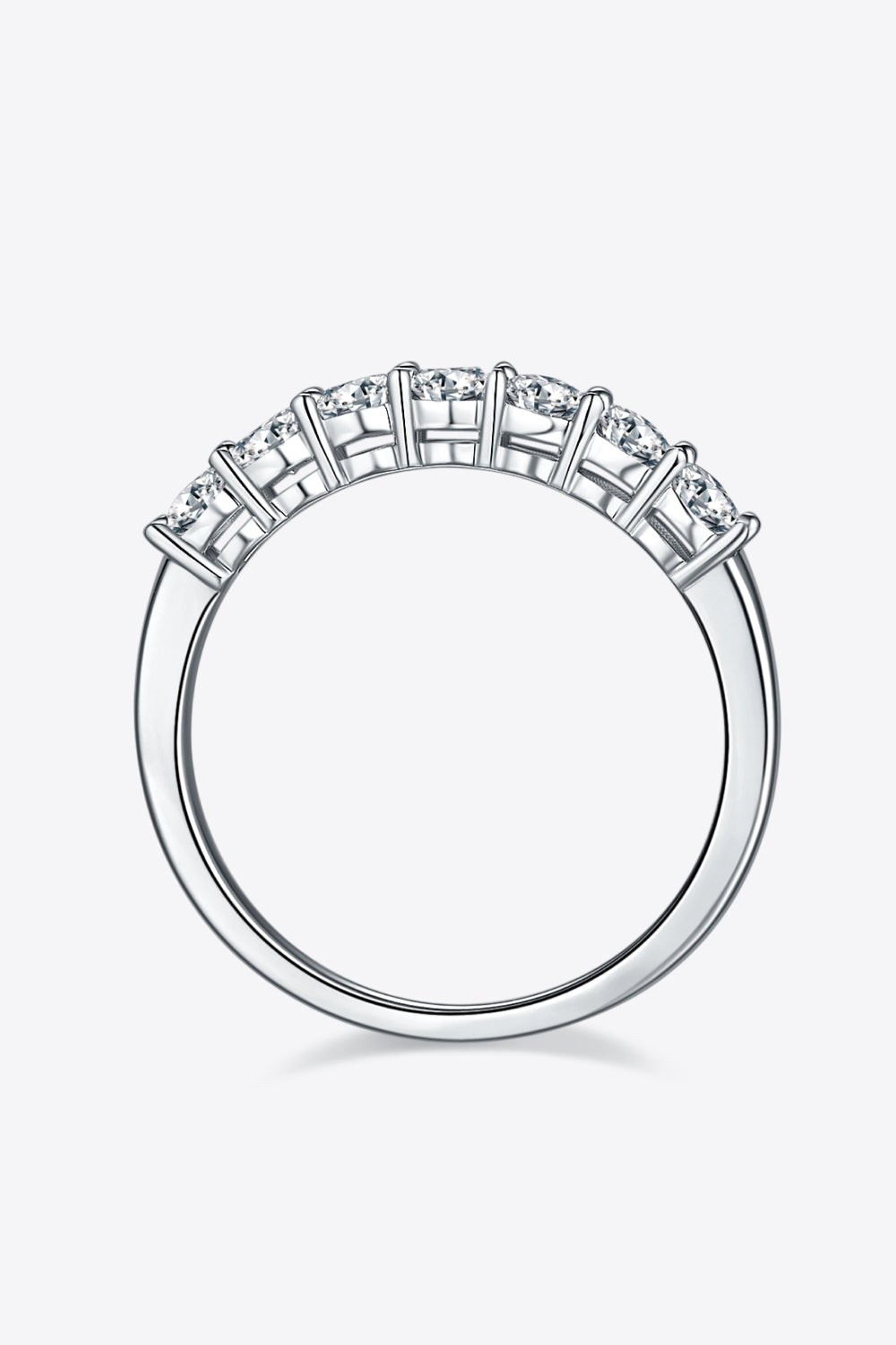Moissanite Platinum-Plated Half-Eternity Ring for Elegance