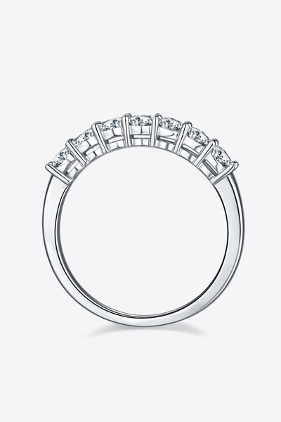 Moissanite Platinum-Plated Half-Eternity Ring for Elegance