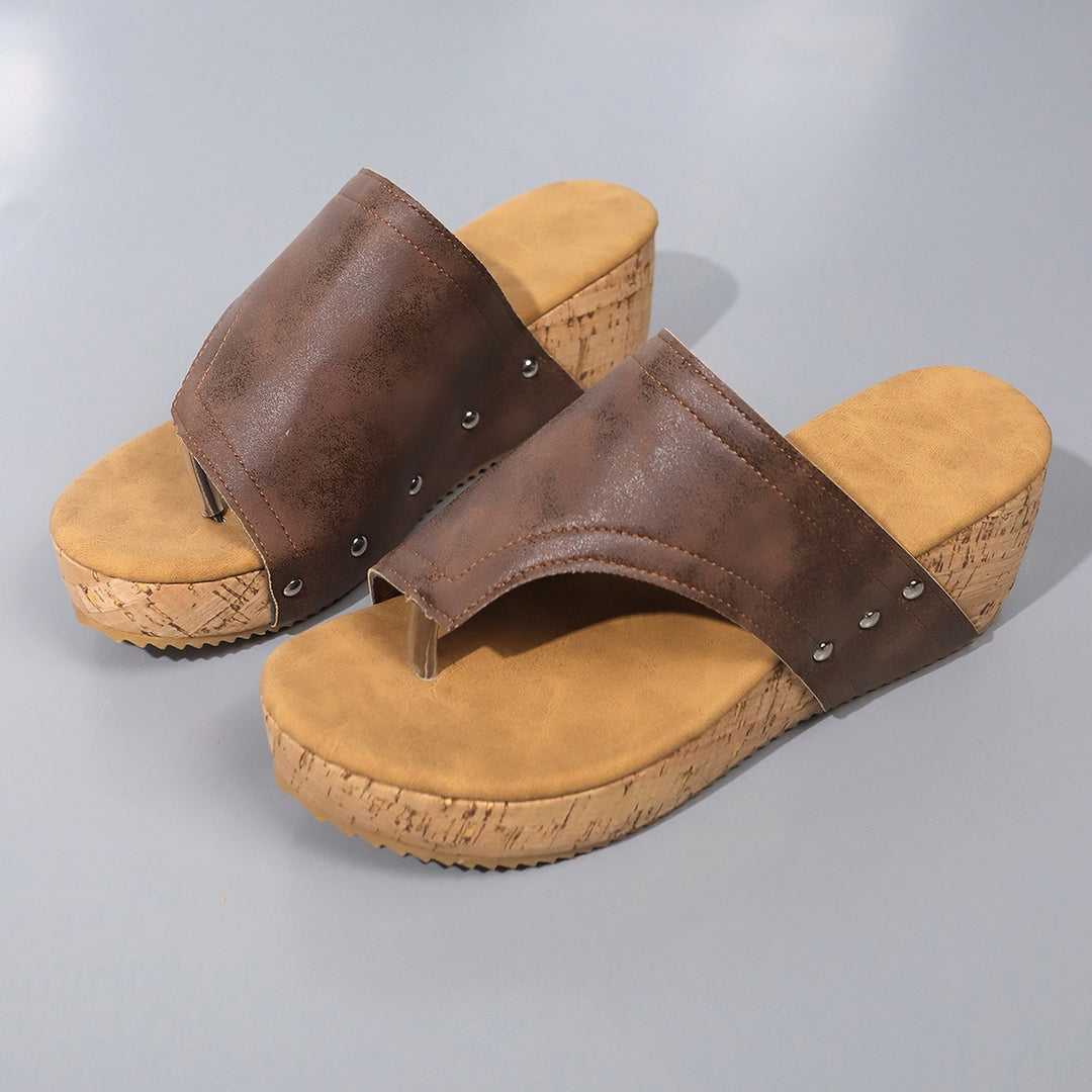 PU Leather Wedge Sandals