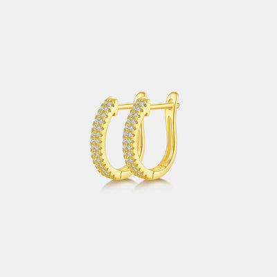 Moissanite 925 Sterling Silver Huggie Earrings for Elegance