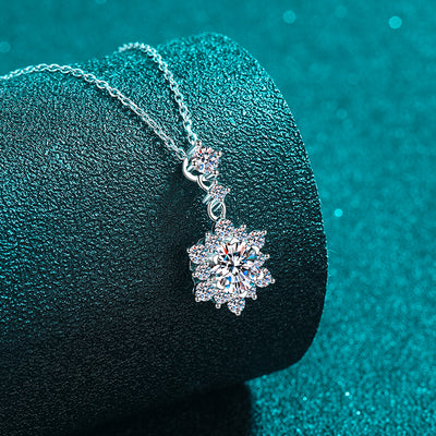 1 Carat Moissanite Zircon 925 Sterling Silver Necklace Gift