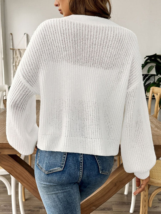 V-Neck Long Sleeve Button-Up Cardigan for Stylish Layering