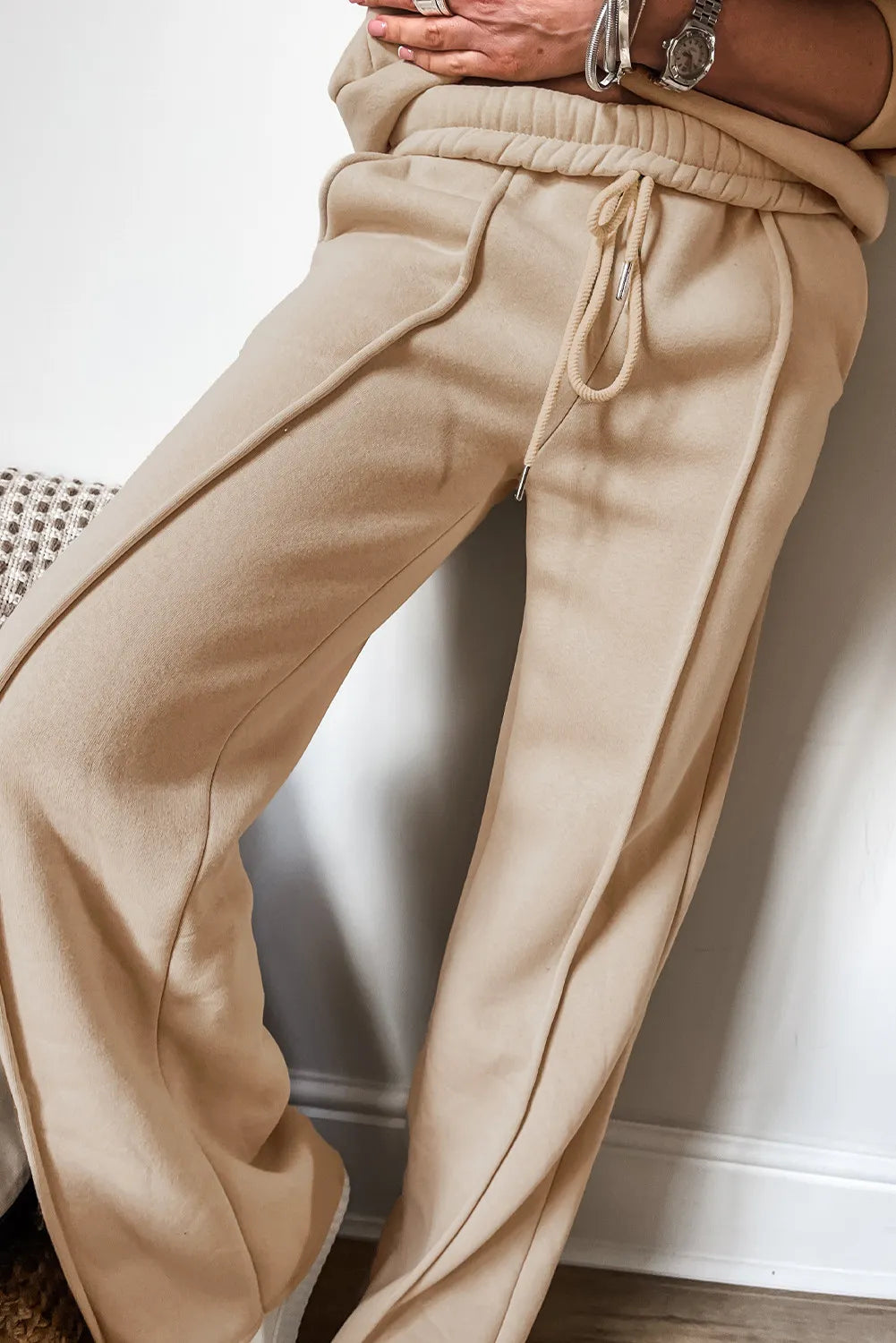 Chic Zip-Up Long Sleeve Top and Matching Pants Ensemble Set