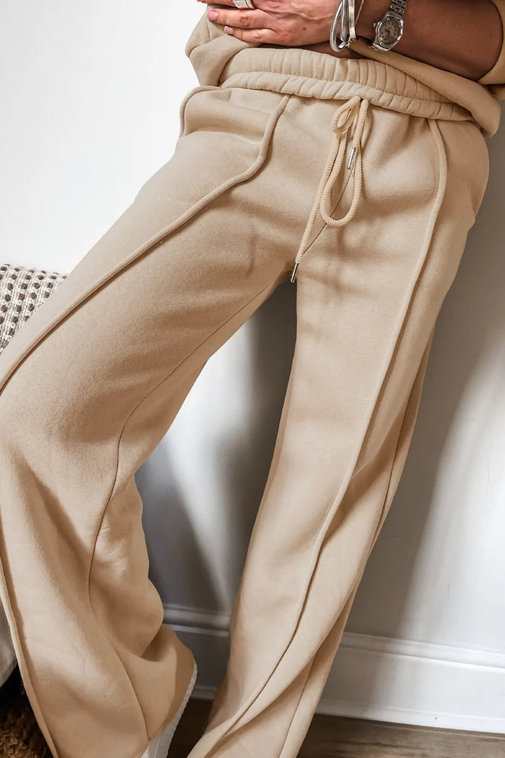 Chic Zip-Up Long Sleeve Top and Matching Pants Ensemble