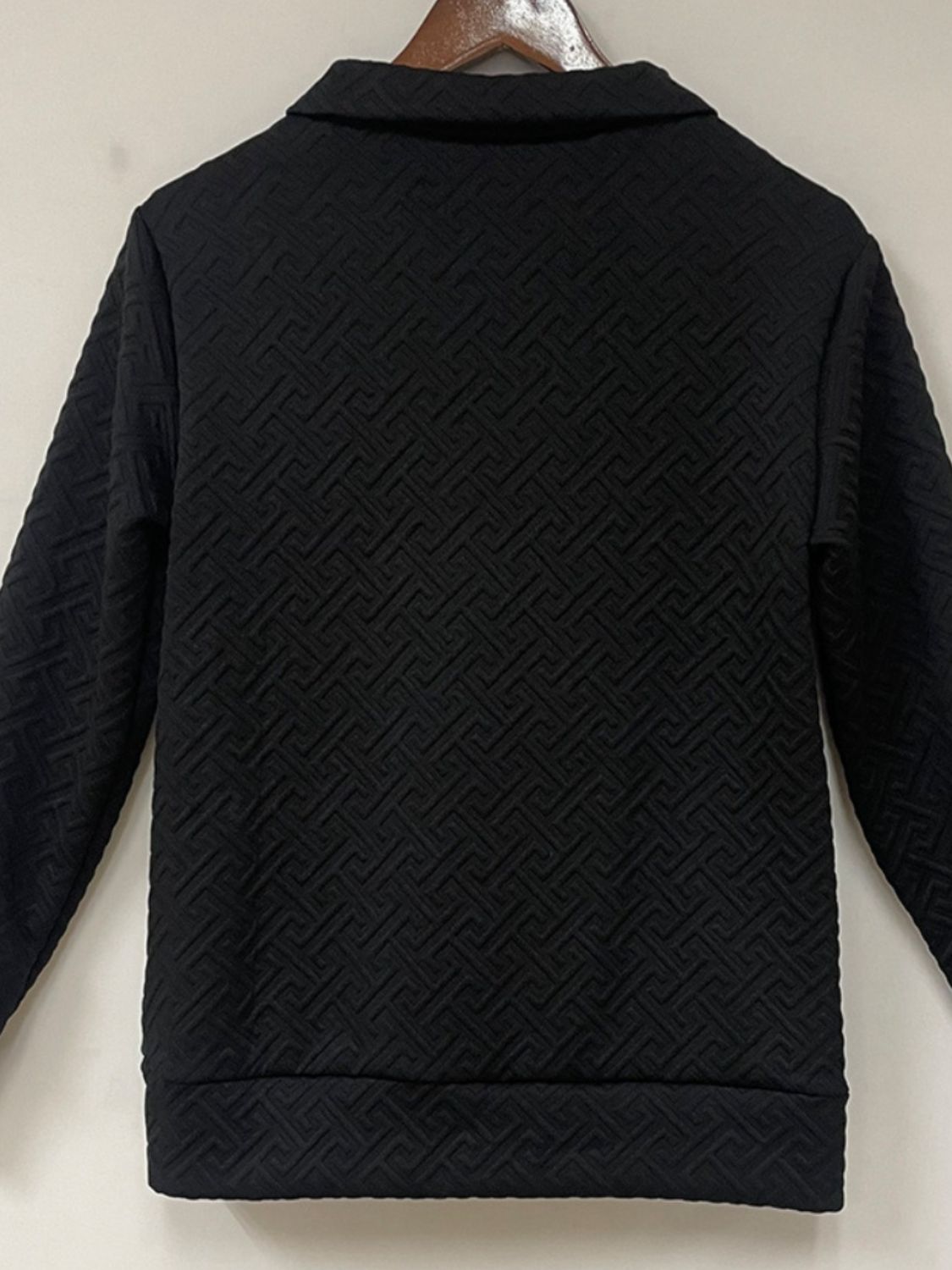 Textured Relaxed Fit Long Sleeve Sweatshirt for Women