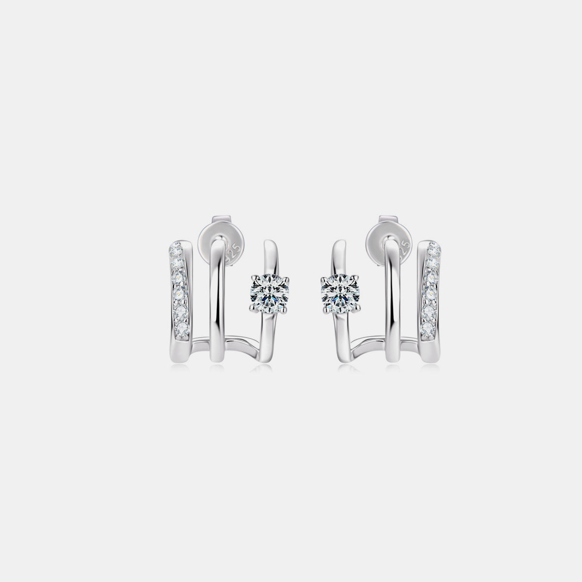 Moissanite D-Color Earrings, front view