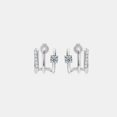 Moissanite D-Color Earrings, front view