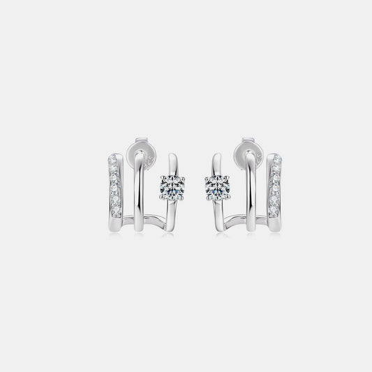 Moissanite D-Color Earrings, front view