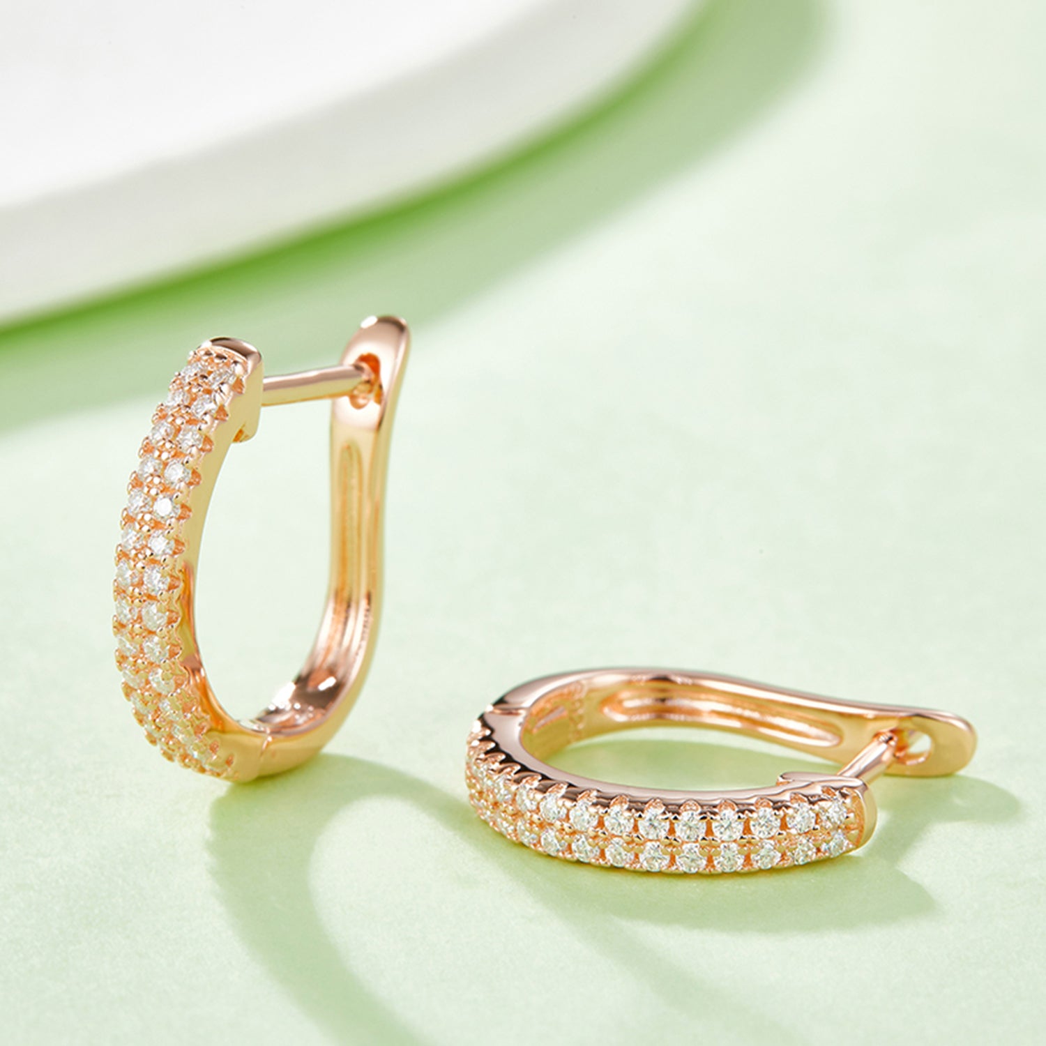 Moissanite 925 Sterling Silver Huggie Earrings for Elegance