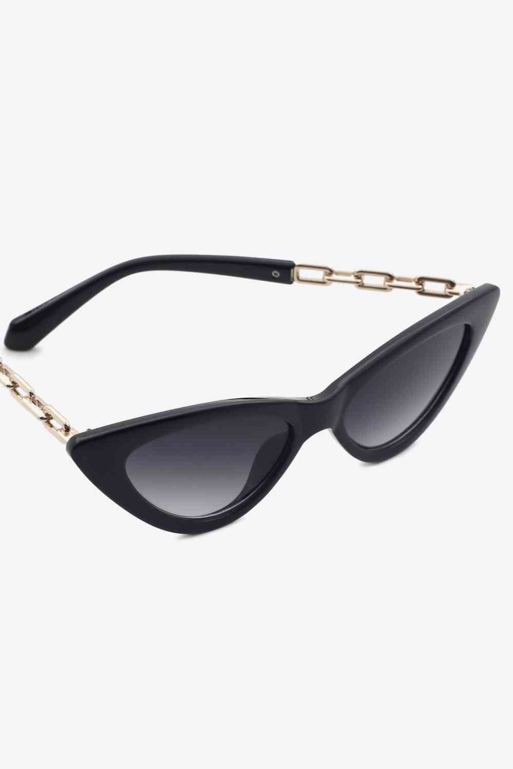 Chic Chain-Embellished Cat-Eye Sunglasses