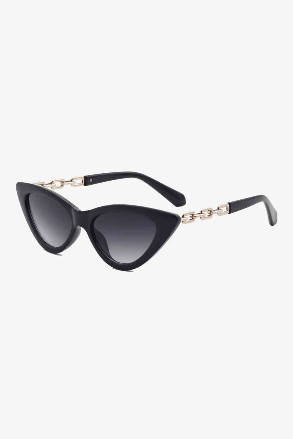 Chic Chain-Embellished Cat-Eye Sunglasses