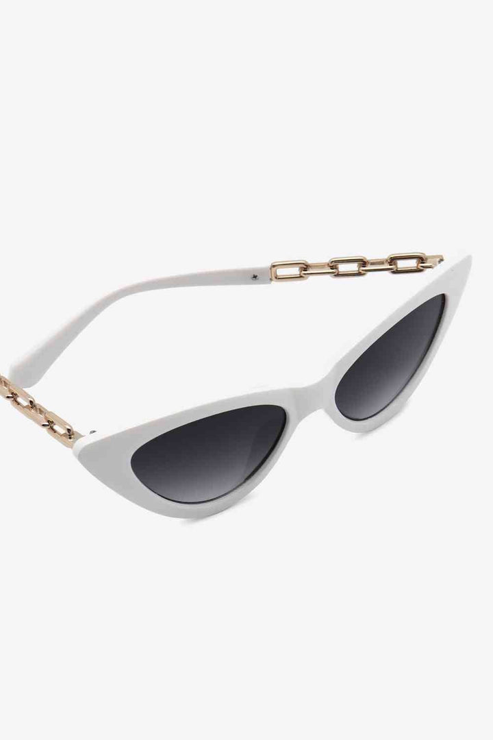 Chic Chain-Embellished Cat-Eye Sunglasses