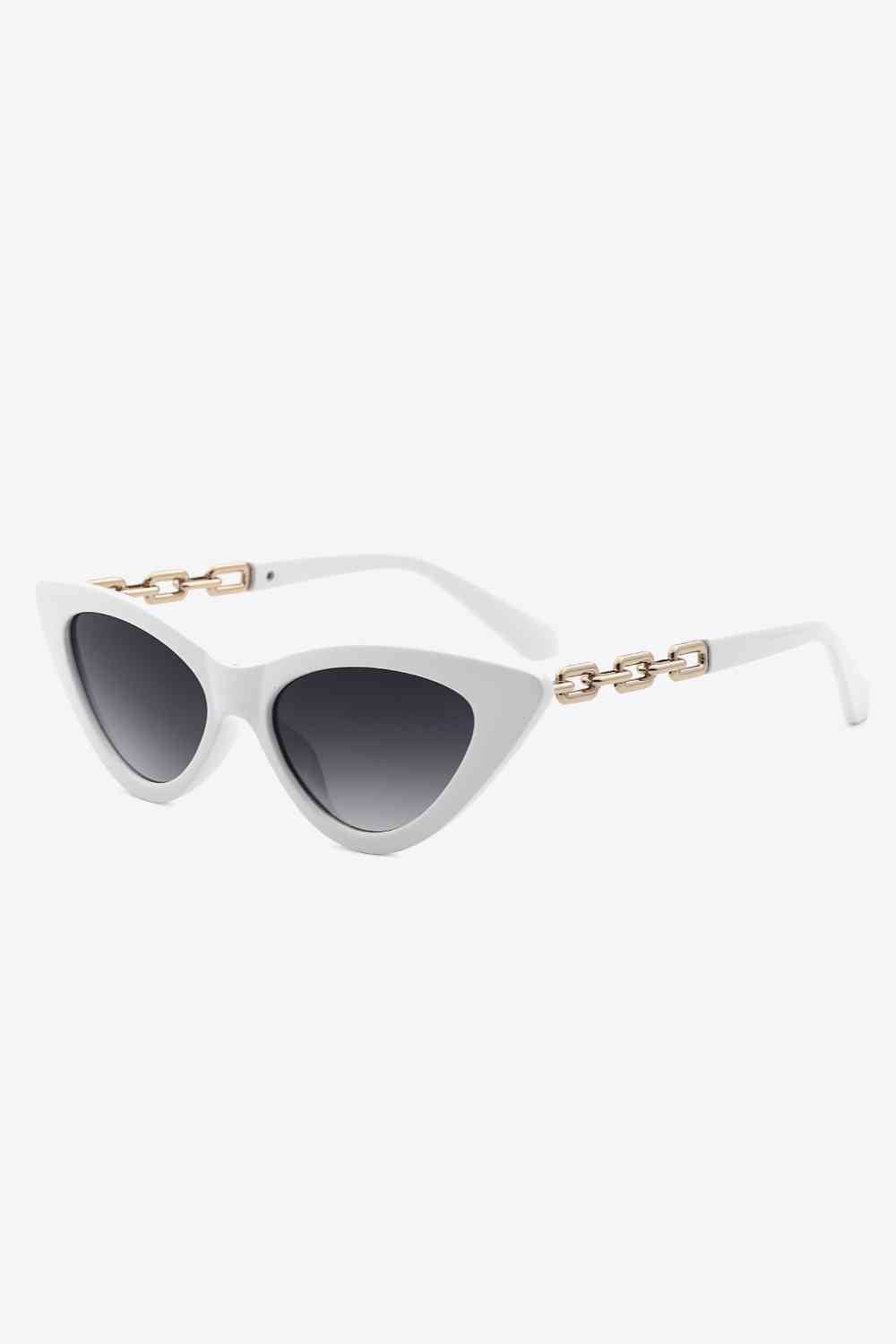 Chic Chain-Embellished Cat-Eye Sunglasses