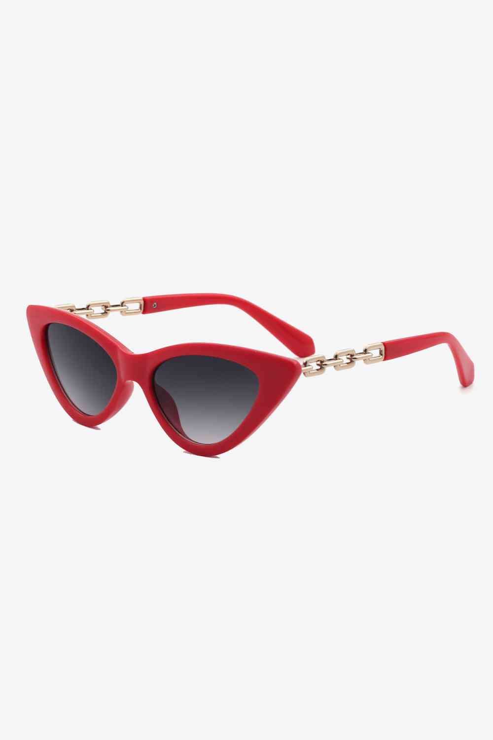 Chic Chain-Embellished Cat-Eye Sunglasses