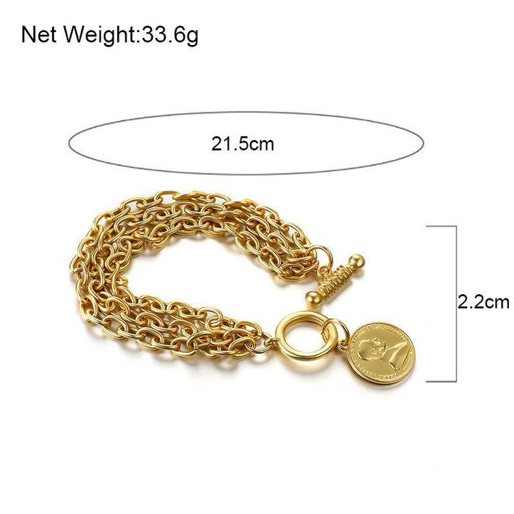 Charm Chain Bracelets For Women Men Stainless Steel Alloy Bracelets