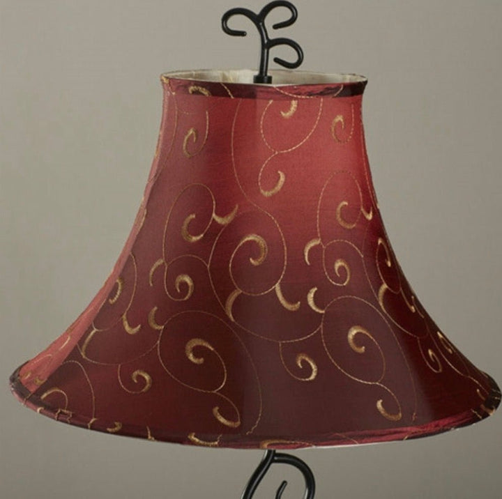 Contemporary 61-inch Tall Floor Lamp with Red and Gold Bell Shade