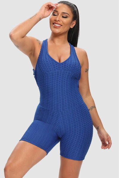 Chic Crisscross Fitness Romper with Supportive Straps